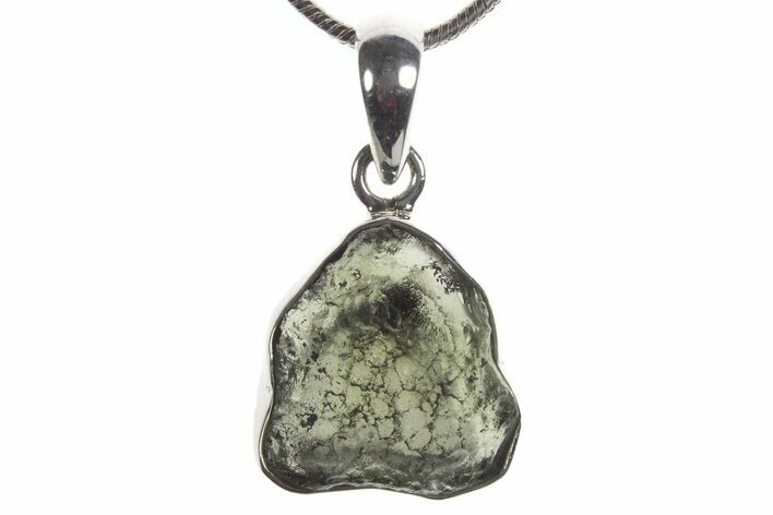 Green Moldavite Tektite Pendant ( g) - Czech Republic #353944